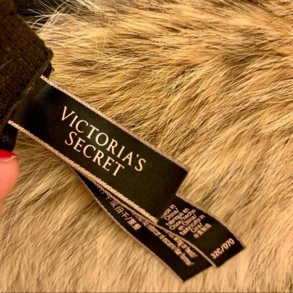 Victorias Secret Very Sexy Lace Push-up Bra Black Lace Overlay Nude Tan Size 32C - Picture 8 of 9